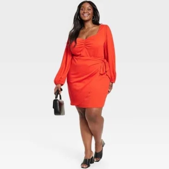 Ava & Viv Women’s Plus Size Long Sleeve Wrap Dress - Picture 3 of 6